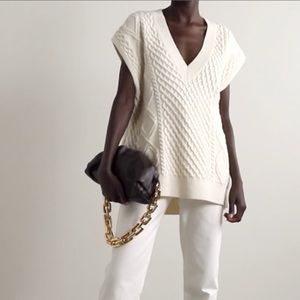 Frankie Shop Oversized cable-knit wool tank